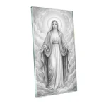 Szkło do nagrobka z obrazem Maryi – panel szklany do pomnika z motywem religijnym