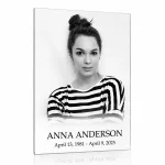 glass photo plaque for grave with name and dates, custom memorial panel