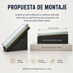 Montaje de placa de cristal sobre base de granito para lápida con pegamento para placas de cristal