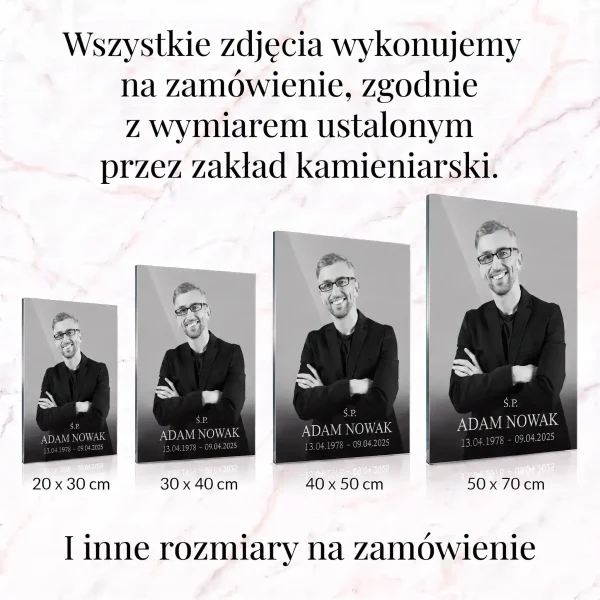 Duże zdjęcie na pomnik w różnych rozmiarach na zamówienie