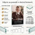 duże zdjęcie na pomnik, szklana tablica nagrobkowa ze zdjęciem zmarłego