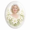 fotoceramika nagrobna, zdjęcie na porcelanie z motywem lilii