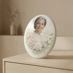 fotoceramika owalna z motywem róż na nagrobek