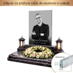 Panel szklany na nagrobek ze szkła hartowanego z portretem i napisem imiennym