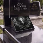 Placa conmemorativa de cristal con foto grabada para lápida