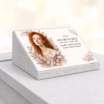 placa de cristal personalizada con foto y nombre para lápida