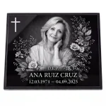 Placa conmemorativa de cristal con foto grabada para lápida