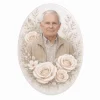 placa de cerámica para lápida con fotografía y rosas