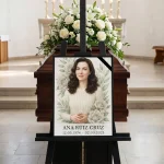 Placa personalizada para panteón con foto propia, nombre y fechas del difunto