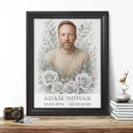 Personalizowany portret na pomnik wykonany na podstawie zdjęcia zmarłego