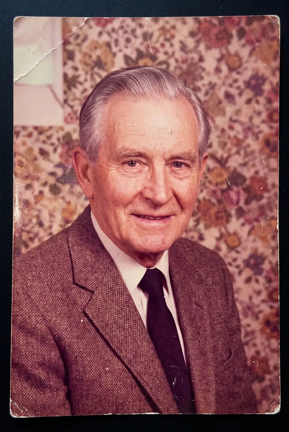 colour photo for memorial created from an original portrait photograph