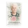 decorative glass panel for memorial with photo and floral engraving