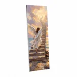 Decorative panel with an angel for a headstone, made of tempered glass with a durable ceramic print resistant to UV radiation