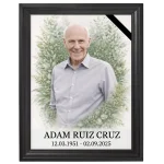 Foto en color para lápida con retrato personalizado y decoración floral
