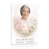 Foto para lápida de cristal en color con retrato y flores decorativas