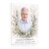Decorative glass panel for memorial with photo and floral wreath design