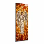 Memorial panel with an angel in the form of a stained-glass window made of decorative glass