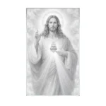 Photo for a memorial with an image of Jesus on tempered glass with a ceramic print, large format