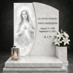 glass panel for a memorial virgin mary image for a headstone tempered glass ceramic print