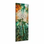 panel decorativo para monumento con motivo de rosa en vidrio