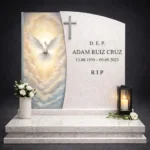 panel de vidrio con paloma para monumento funerario – adorno decorativo de vidrio para lápida