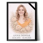 spersonalizowany portret na pomnik wykonany ze zdjęcia w czarnej ramie