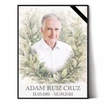 placa personalizada para panteón con foto propia y motivo floral