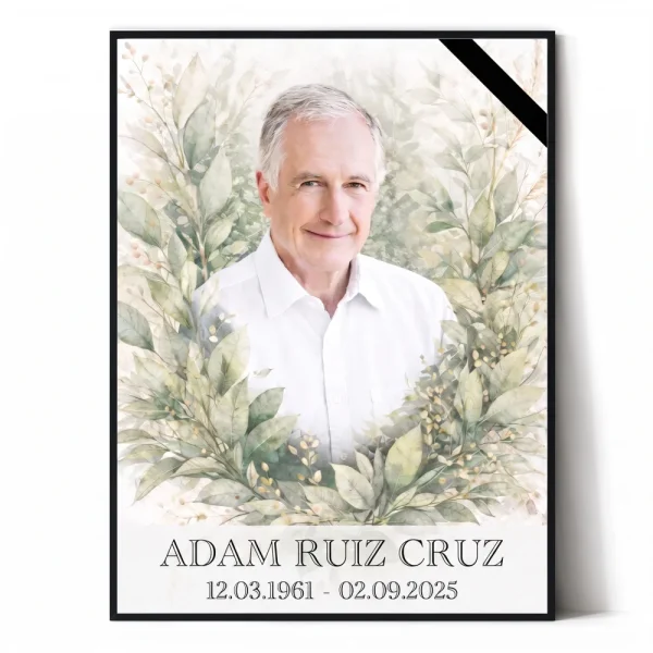 placa personalizada para panteón con foto propia y motivo floral