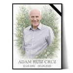 placa para lápida con foto personalizada y motivo floral
