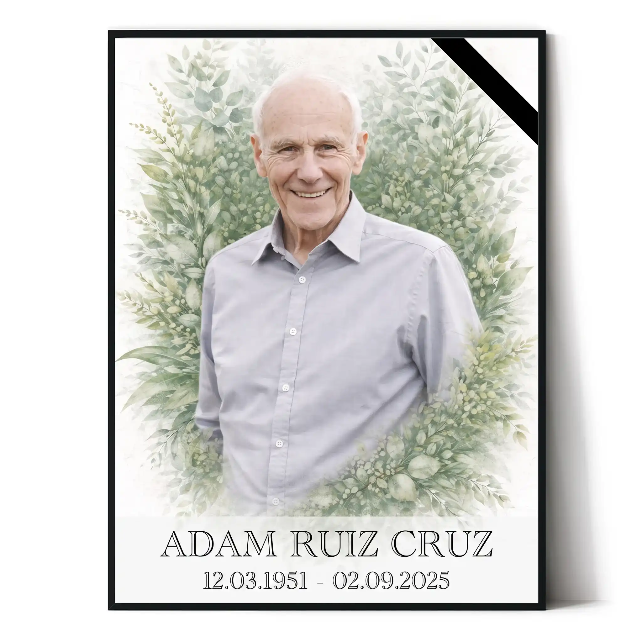 Retrato personalizado en recuerdo con foto propia placa para lápida con foto personalizada y motivo floral