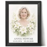 Spersonalizowany portret na pomnik wykonany na podstawie zdjęcia zmarłej