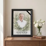 Personalizowany portret na pomnik wykonany na podstawie zdjęcia w ramie