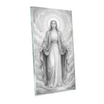 Vidrio para lápida con imagen de la Virgen María – panel de vidrio para monumento con motivo religioso