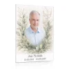 portret memorialny zmarłego w dekoracyjnej ramie z liści na tablicę pamiątkową