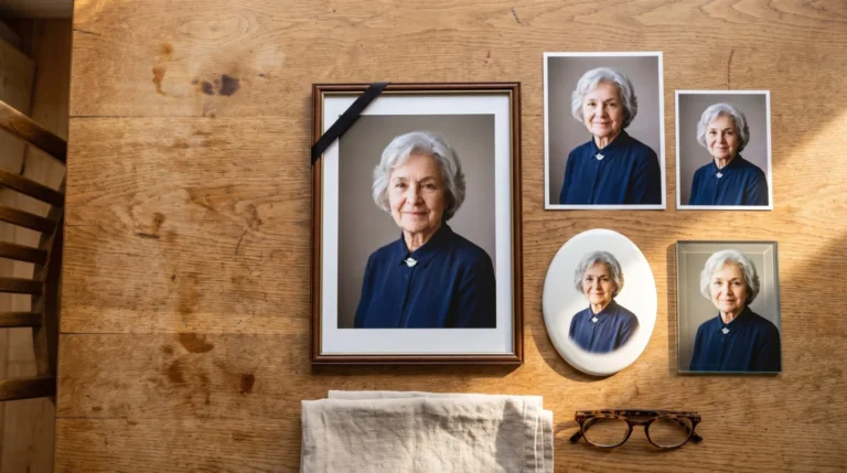 zdjęcie pamiątkowe zmarłej, portret memorialny w kilku formatach