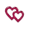 burgundy interlocking glass hearts for a headstone, slightly translucent and 10 mm thick, for bonding into a recess in a stone tablet