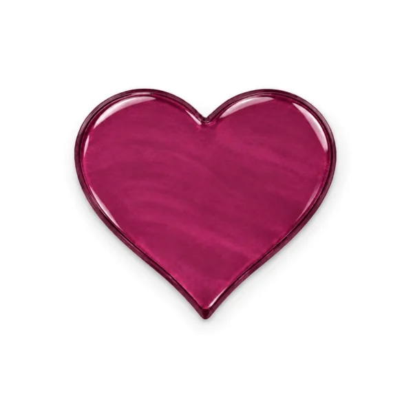 burgundy transparent glass heart for a headstone