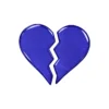 corazón de vidrio partido azul para lápida