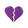 corazón de vidrio partido violeta para lápida