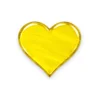 corazón de vidrio transparente amarillo para lápida