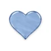 corazón de vidrio transparente azul claro para lápida