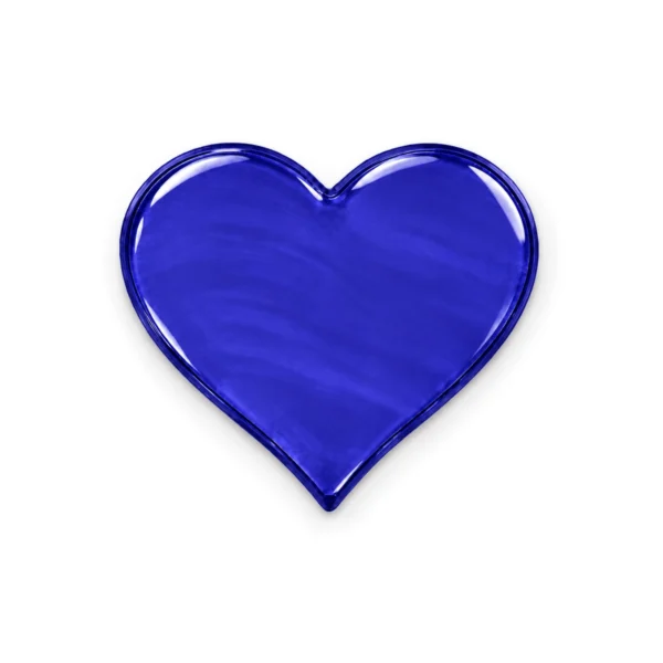corazón de vidrio transparente azul para lápida
