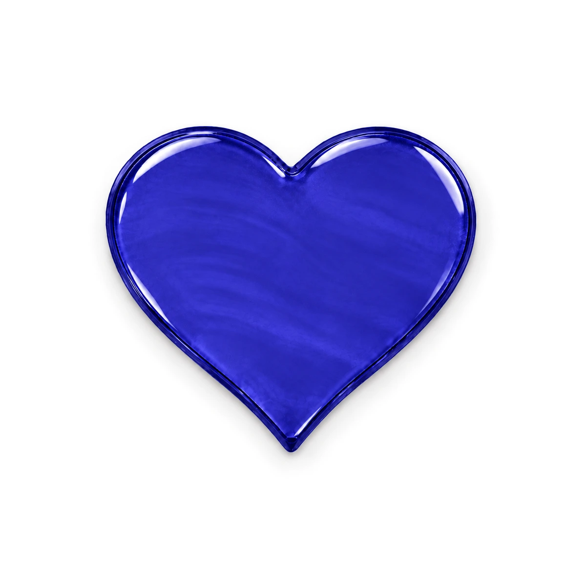 corazón de vidrio transparente azul para lápida