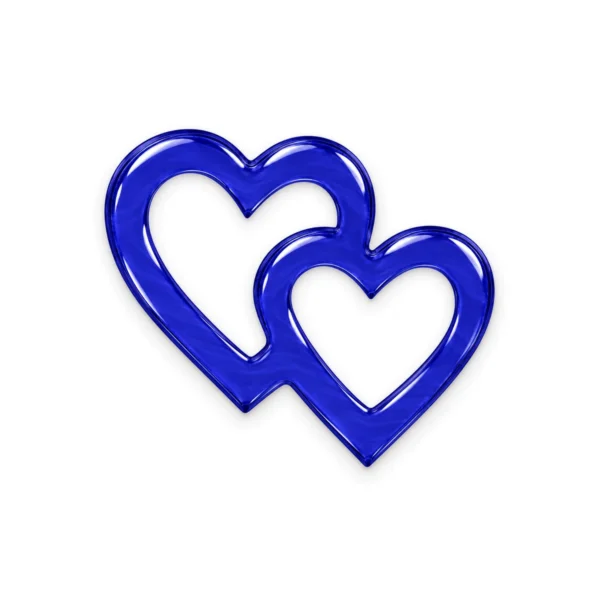 corazones de vidrio entrelazados azul cobalto para lápida, ligeramente translúcidos, de 10 mm, para pegar en un cajeado de la losa de piedra