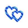 corazones de vidrio entrelazados con rayas azules para lápida, ligeramente translúcidos, de 10 mm, para pegar en un cajeado de la losa de piedra