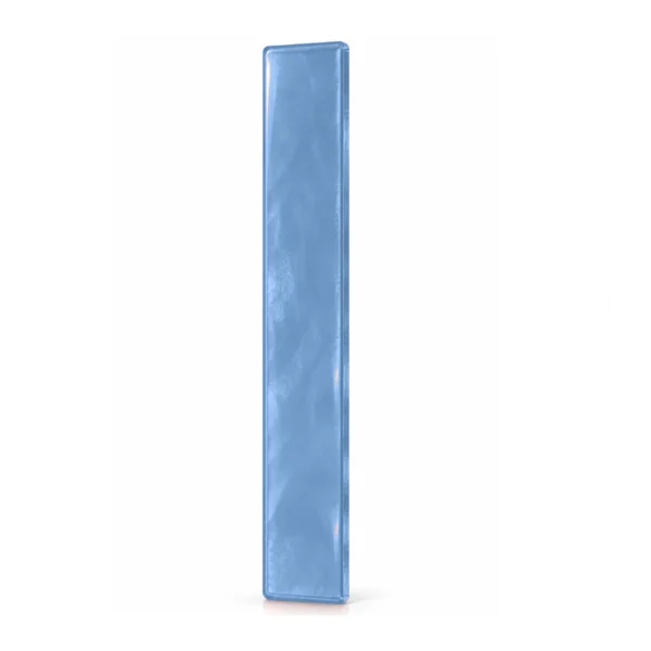 light blue transparent glass strip for a headstone, 8 mm coloured glass