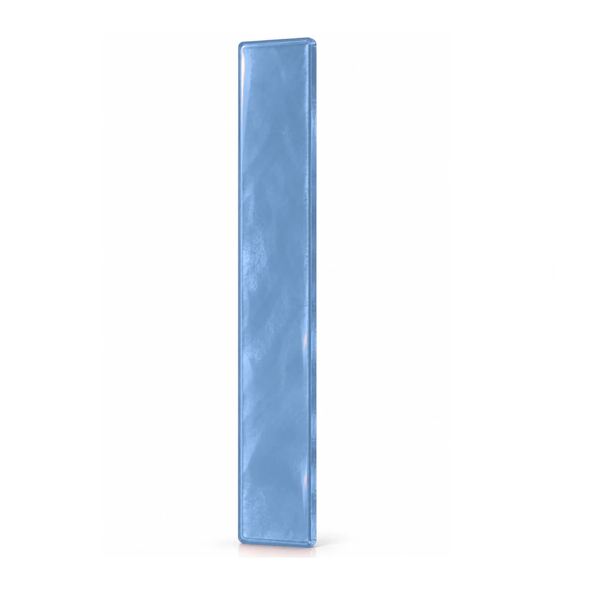 light blue transparent glass strip for a headstone, 8 mm coloured glass
