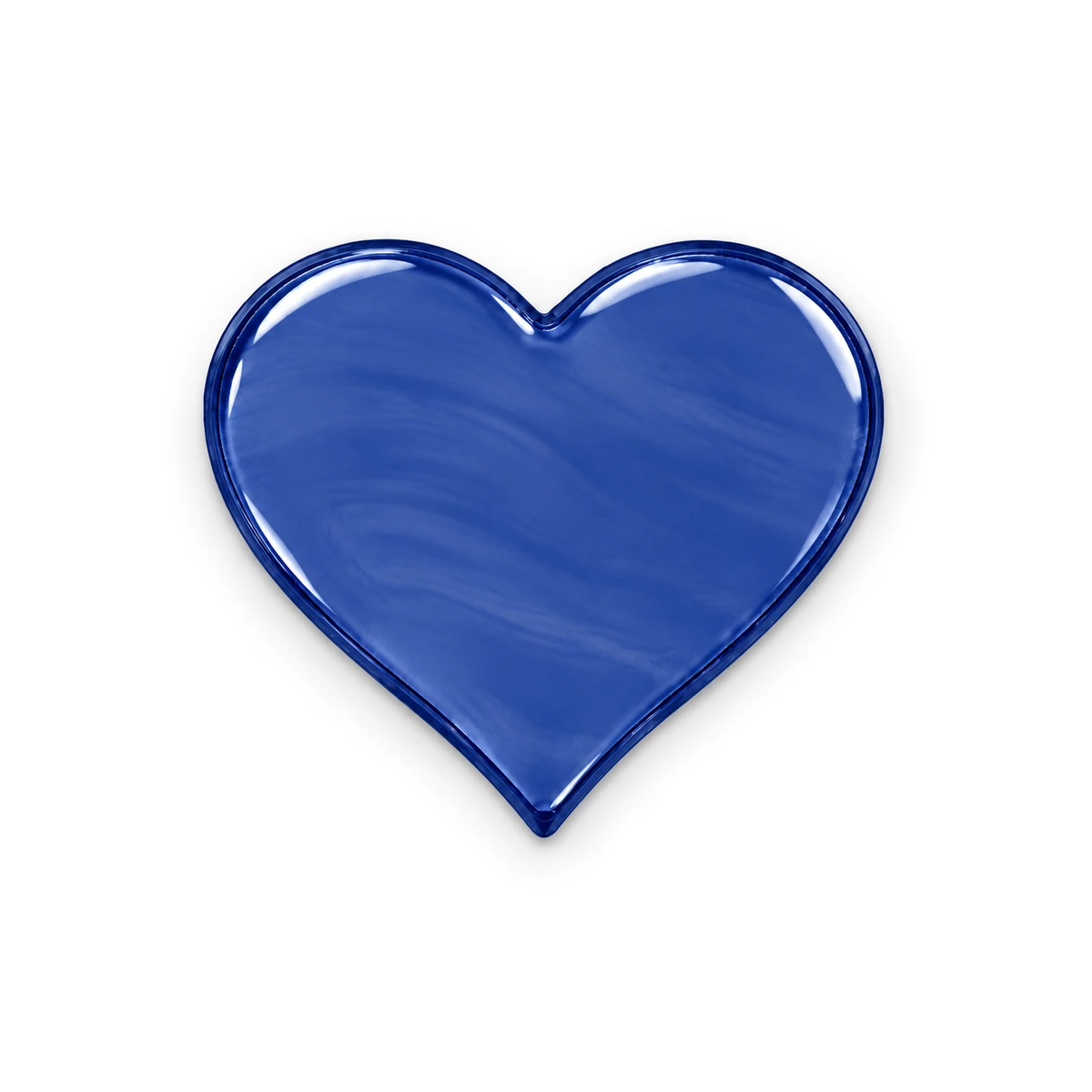 navy blue transparent glass heart for a headstone