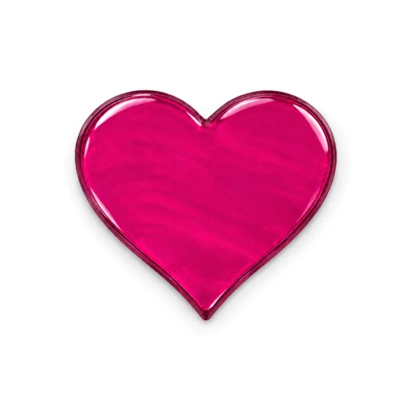 pink transparent glass heart for a headstone