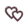 purple interlocking glass hearts with bubbles for a headstone, slightly translucent and 10 mm thick, for bonding into a recess in a stone tablet